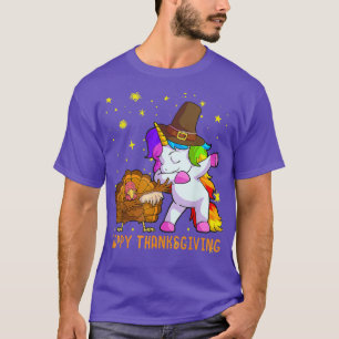 Camiseta Día de Acción de Gracias De Unicornio Para Chicas 