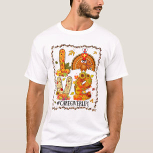Camiseta Día de Acción de Gracias del cuidador de CNA