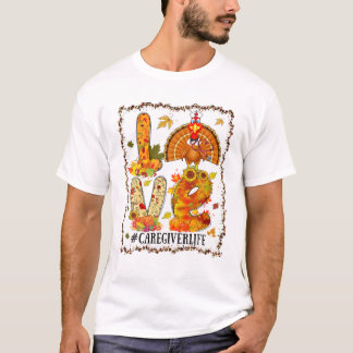 Camiseta Día de Acción de Gracias del cuidador de CNA