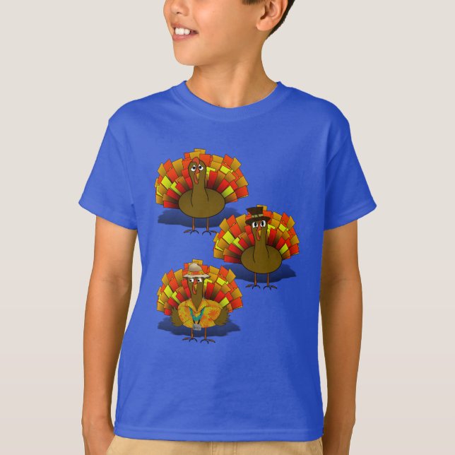 Camiseta Día de Acción de Gracias del Trio de Turquía (Anverso)