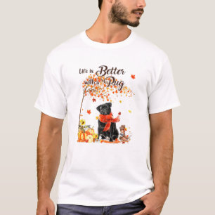Camiseta Día de Acción de Gracias Día de Perro Cute Caída