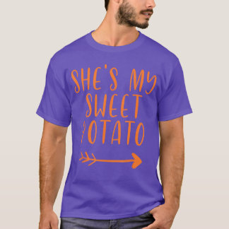 Camiseta Día de Acción de Gracias Ella Es Mi Batata Yo Yam 