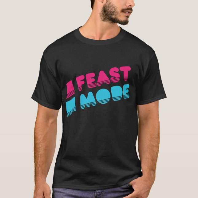 Camiseta Día de Acción de Gracias en Modo de Festín Retro (Anverso)