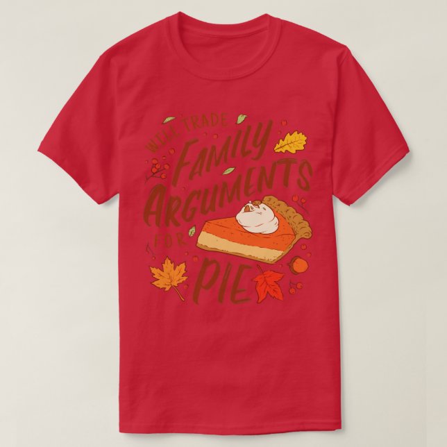 Camiseta Día de Acción de Gracias Familia Cena Calabaza Pie (Diseño del anverso)
