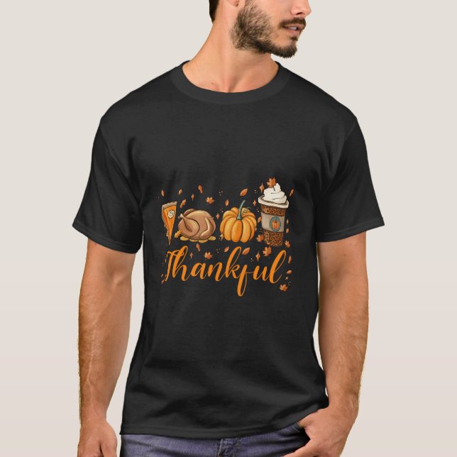 Camiseta Día de Acción de Gracias Feliz Turquía Latte Pumpk (Anverso)