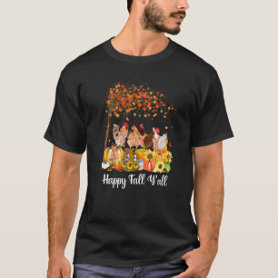 Camiseta Día de Acción de Gracias Gallinas Feliz Es Otoño T