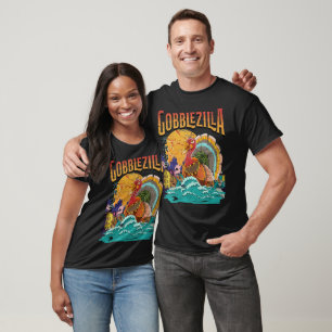 Camiseta Día de Acción de Gracias Gobblezilla Kaiju Monstru