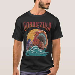 Camiseta Día de Acción de Gracias Gobblezilla Kaiju Monstru