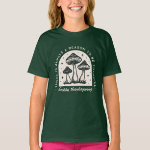 Camiseta Día de Acción de Gracias hongo bosque mágico verde
