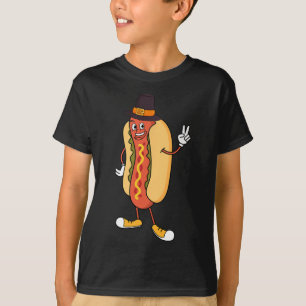 Camiseta Día de Acción de Gracias Hotdog Graciosa Caída de