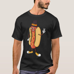Camiseta Día de Acción de Gracias Hotdog Graciosa Caída de