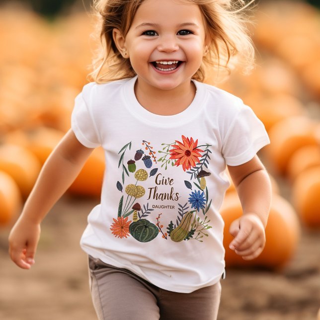 Camiseta Día de Acción de Gracias otoño de niños lindos  (Daughter Kids Thanksgiving fall outfit T-Shirt)