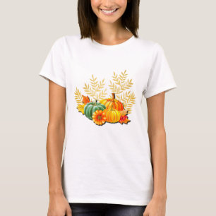 Camiseta Día de Acción de Gracias Otoño Hoja de Arce y Gira