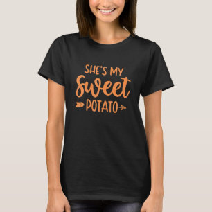 Camiseta Día de Acción de Gracias Parejas Pareja Ella es Mi