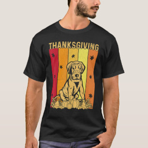Camiseta Día de Acción de Gracias Retro Gran Danés Perro Fa