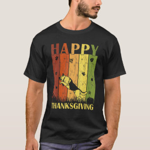 Camiseta Día de Acción de Gracias Retro Pastor Alemán Día d