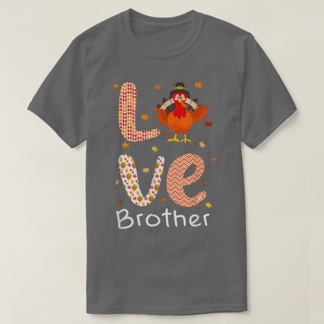 Camiseta Día de Acción de Gracias Tema Amor Hermano Feliz D (Diseño del anverso)