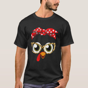 Camiseta Día de Acción de Gracias Turquía enfrenta lentes d
