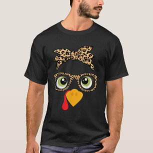 Camiseta Día de Acción de Gracias Turquía enfrenta lentes d