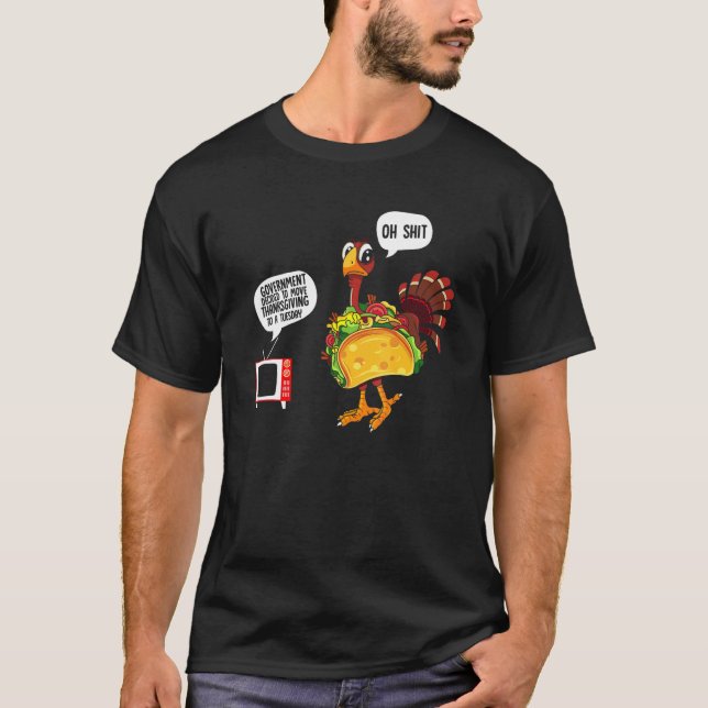 Camiseta Día de Acción de Gracias Turquía Fake Taco Acción  (Anverso)