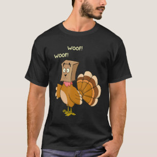 Camiseta Día de Acción de Gracias Turquía Falsa Perro WOOF