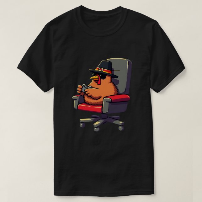 Camiseta Día de Acción de Gracias Turquía Gamer Divertido j (Diseño del anverso)