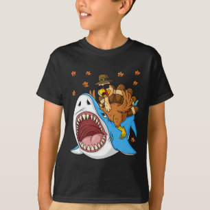 Camiseta Día de Acción de Gracias Turquía monta tiburones n