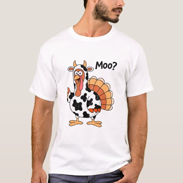 Camiseta Día de Acción de Gracias Turquía Moo (Anverso)