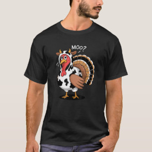 Camiseta Día de Acción de Gracias Turquía Moo Cow Funny Fal
