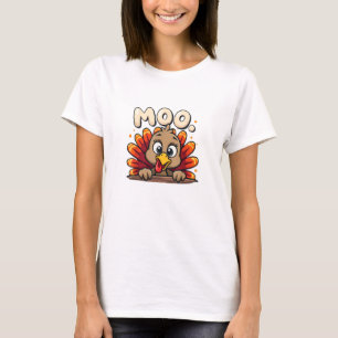 Camiseta Día de Acción de Gracias Turquía Moo Funny Acción 