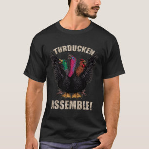 Camiseta Día De Acción De Gracias Turquía Turducken Kaiju M