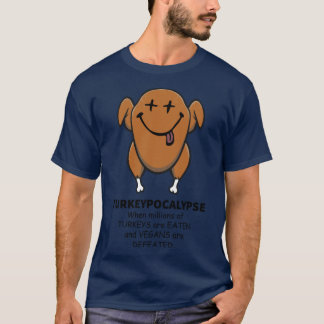Camiseta Día de Acción de Gracias Vegano Turquía-pocalipsis