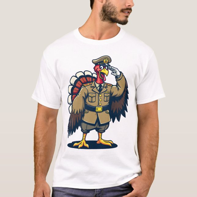 Camiseta Día de Acción de Gracias Veterano Turquía |Acción  (Anverso)