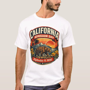Camiseta Día de Admisión Vintage California Oso Retro & Ama