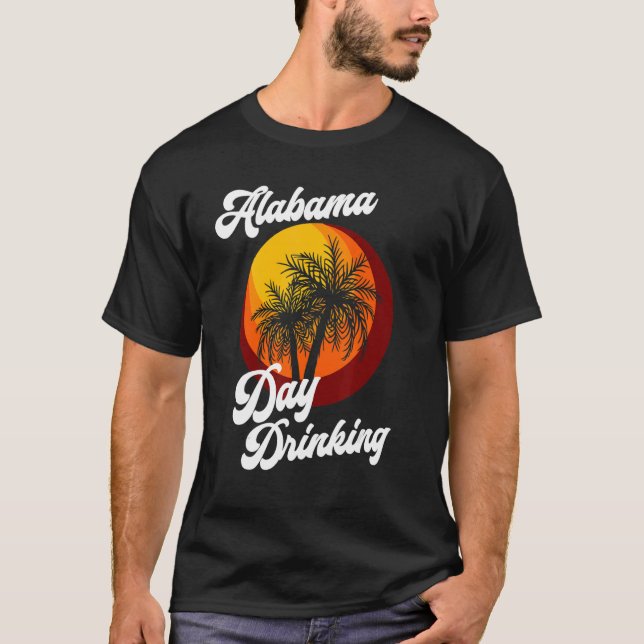 Camiseta Día de Alabama Bebida Retro Playa Verano Vac (Anverso)