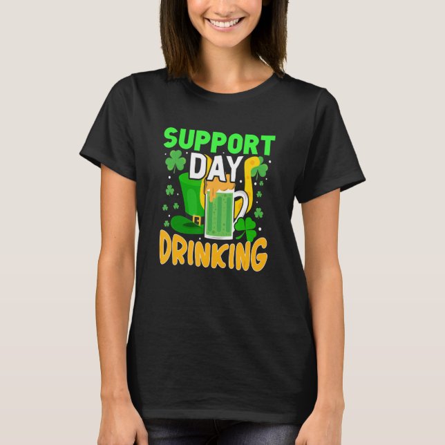 Camiseta Día de Apoyo Bebida Shamrock Beer Lover Funny St. (Anverso)