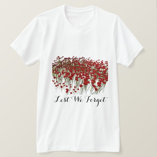 Camiseta Día de armisticio a fin de olvidemos la amapola de (Anverso del diseño)
