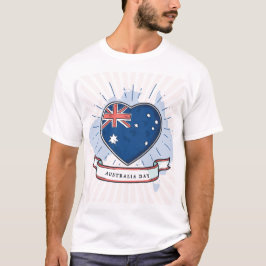 Camiseta Día de Australia Azul y Blanco Rojo