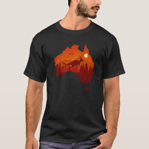 Camiseta Día de Australia Mapa de Australia Bandera Patrió
