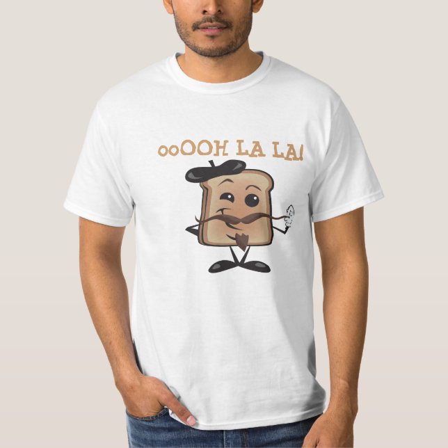 Camiseta Día de Bastille del dibujo animado de la tostada (Anverso)