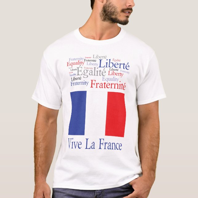 Camiseta Día de Bastille francés de la bandera de Francia (Anverso)