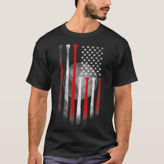 Camiseta Día de béisbol con bandera estadounidense