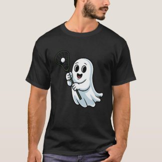 Camiseta Día de Brujas Boo Fantasma Jugando Lacrosse Divert