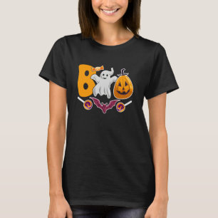 Camiseta Día de Brujas Boo Fantasma Lindo Calabaza Telaraña