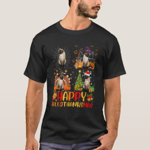 Camiseta Día de brujas Día de acción de gracias Navidad Gat