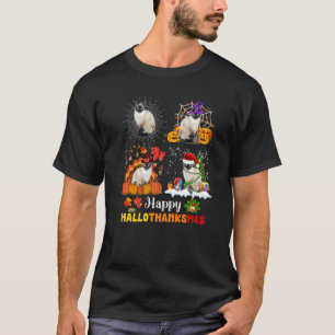 Camiseta Día de Brujas Día de Acción de Gracias Navidad Gat