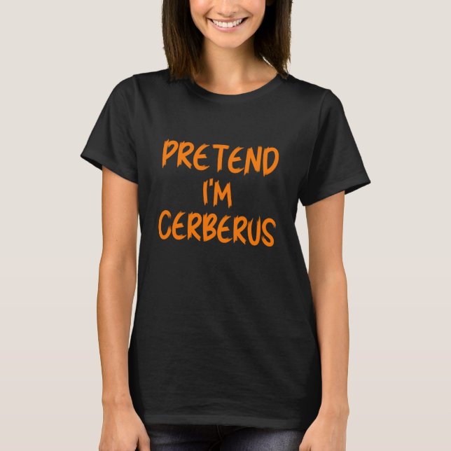 Camiseta Día de Brujas Finge que soy Cerberus Disfraz Diver (Anverso)