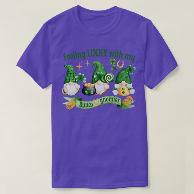 Camiseta Día de Bunco St Patricks sintiéndose afortunados c (Diseño del anverso)