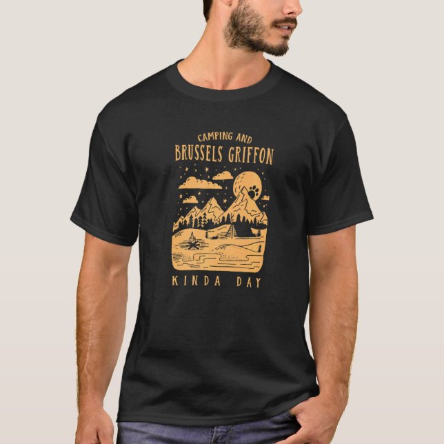 Camiseta Día de camping y de Griffon de Bruselas (Anverso)
