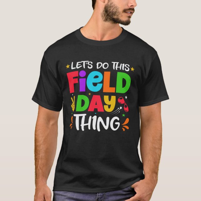 Camiseta Día de Campo Divertido Día Escolar Arcoíris Color  (Anverso)